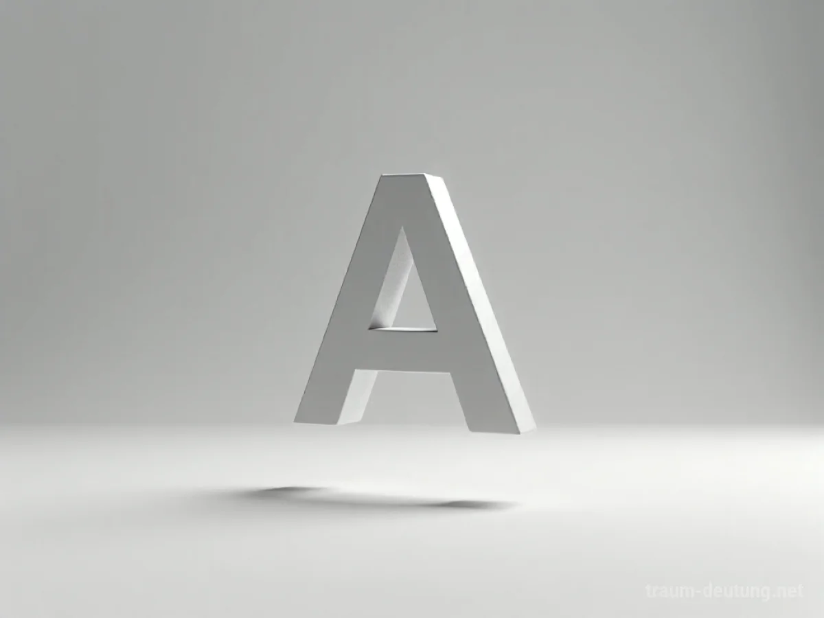 Ein einzelner Buchstabe 'A' schwebt in einem leeren Raum.