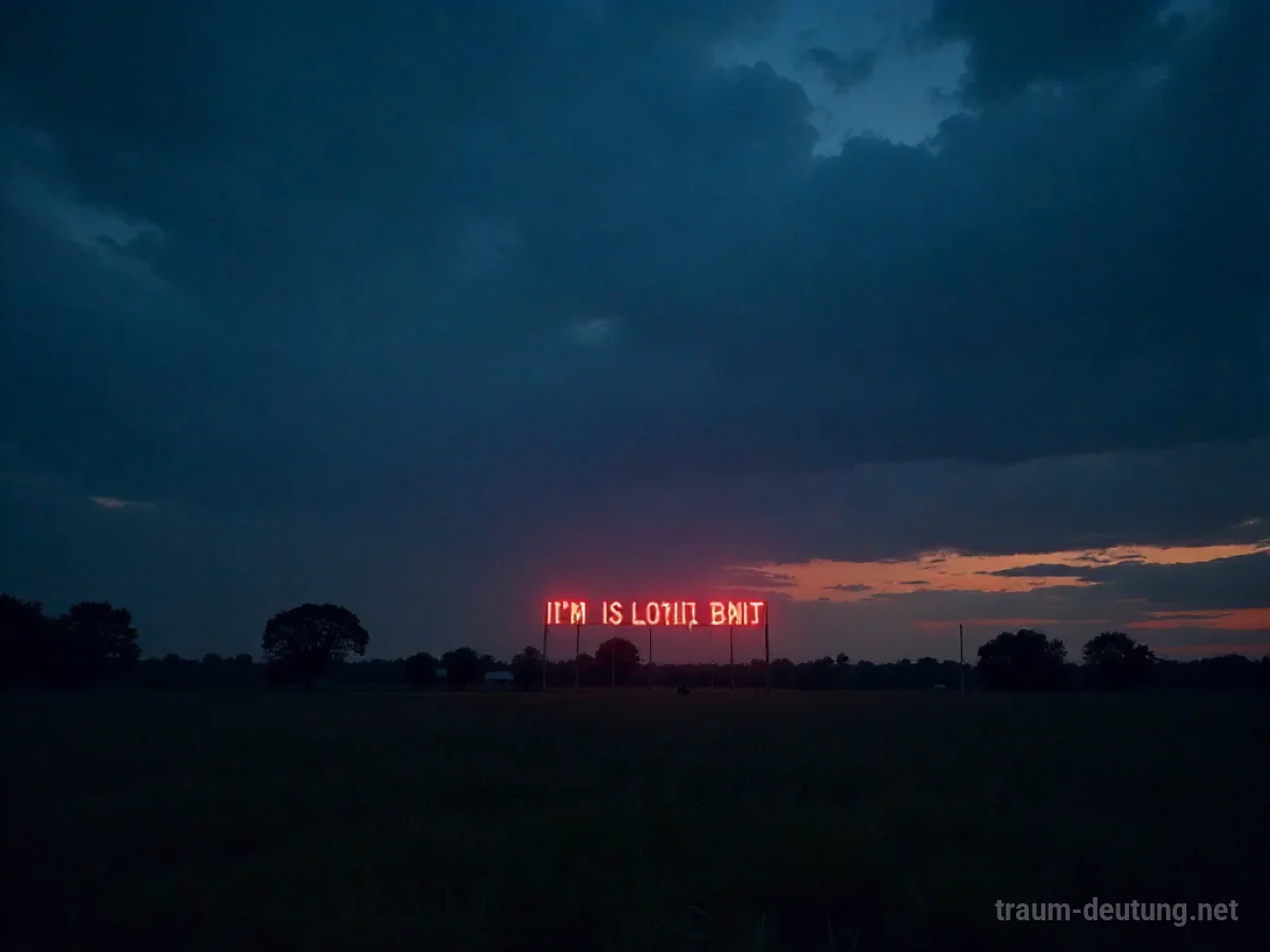 Abendlicher Himmel mit leuchtenden Nachrichten