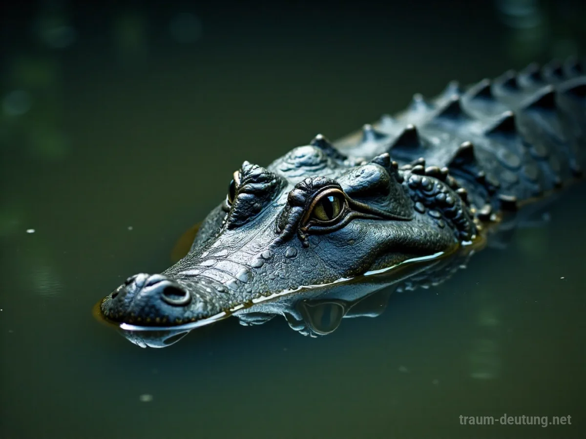 Alligator im dunklen Wasser, nur Augen und Schnauze sichtbar