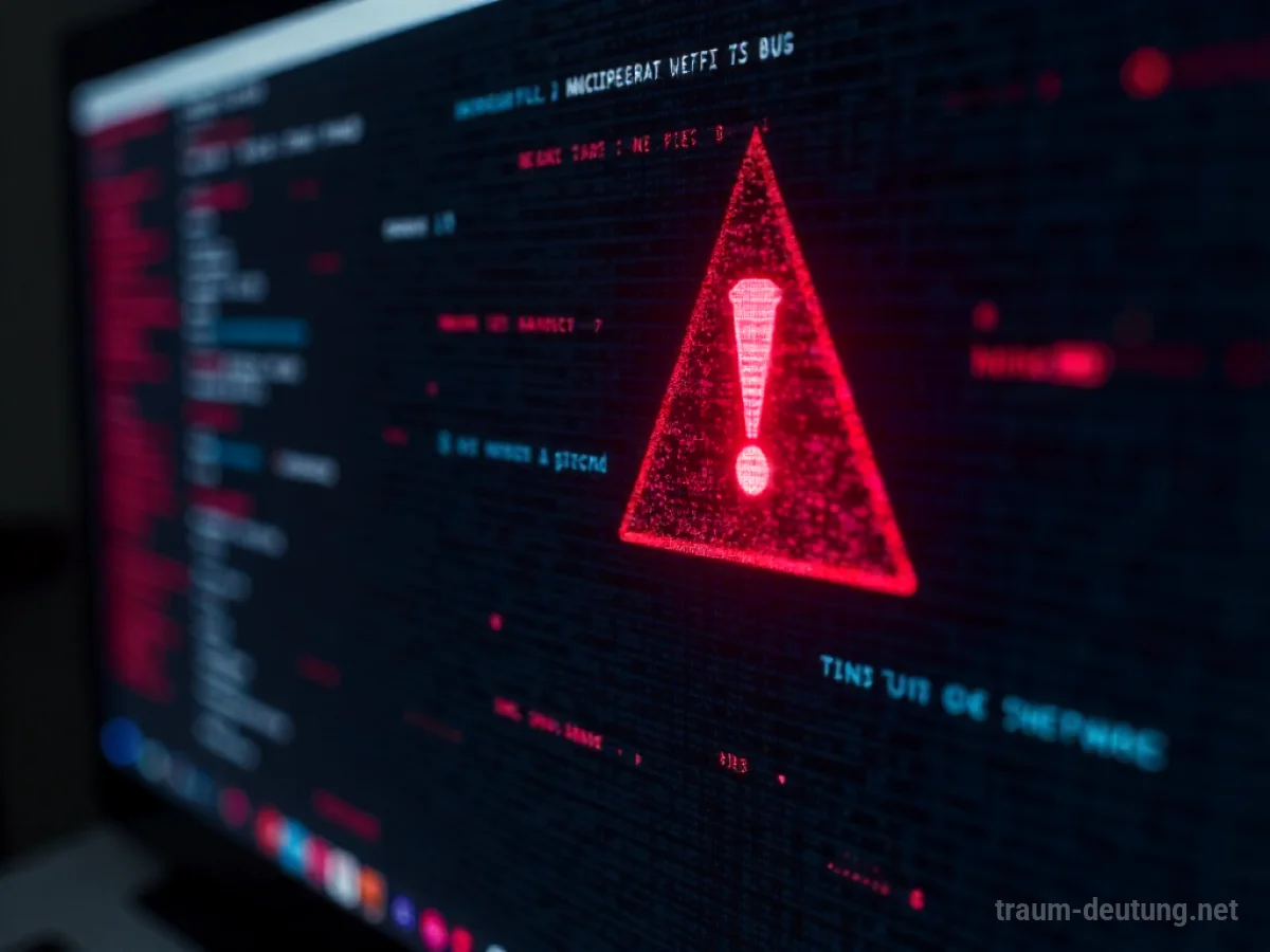 Computerbildschirm mit rotem Antivirus-Warnsymbol