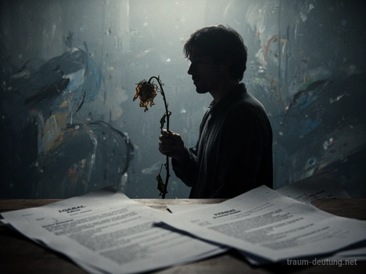 Silhouette einer Person mit einer einzelnen Blume vor einem abstrakten Hintergrund, der auf einen Anwalt bei einer Scheidung hinweist.