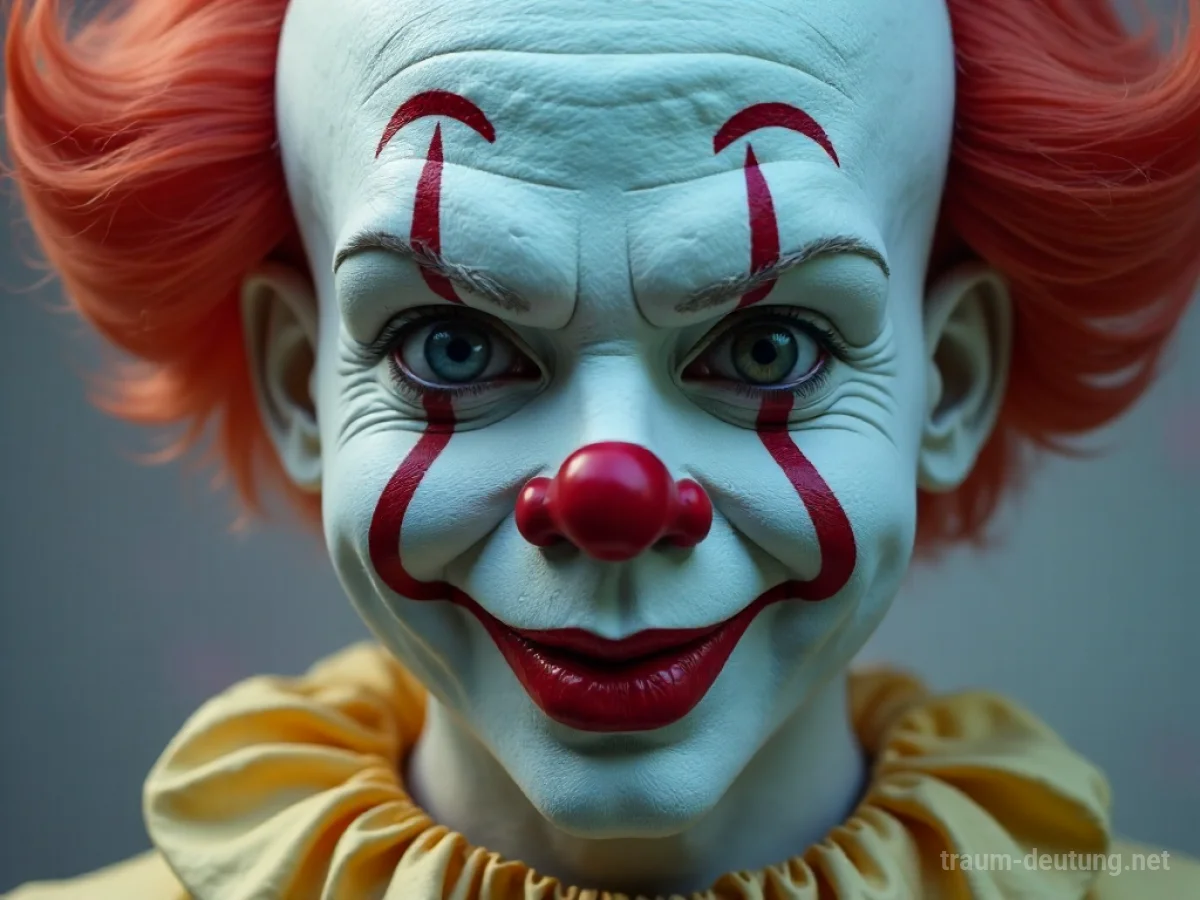 Ein Clown mit einem schelmischen Lächeln und einem zwinkernden Auge