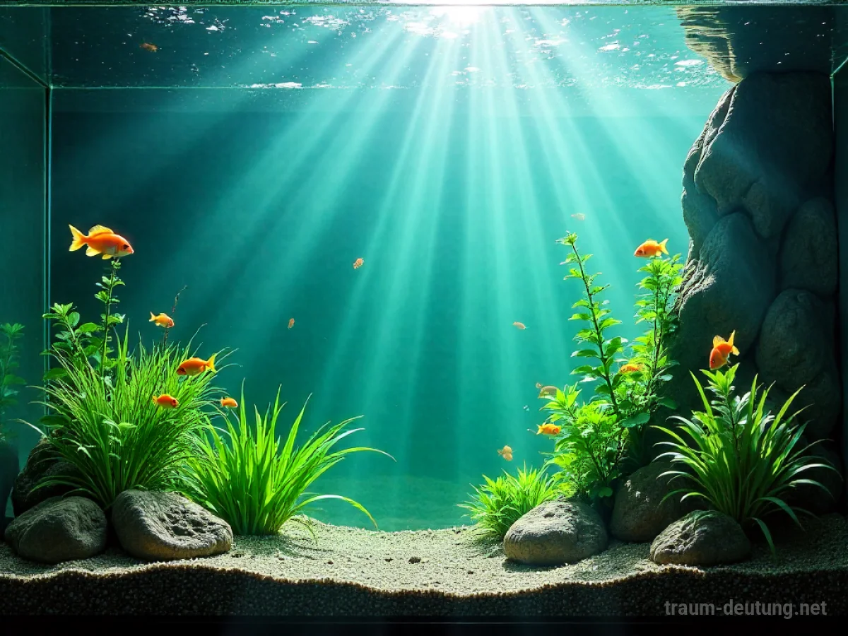Ein kristallklares Aquarium mit bunten Fischen und Pflanzen.