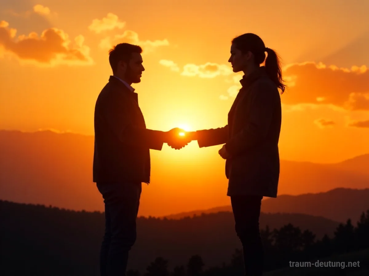 Silhouette einer helfenden Hand im Morgengrauen