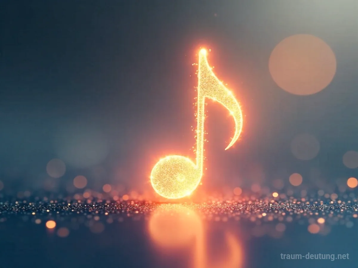 Musikalische Note verwandelt sich in Licht, Arie als Botschaft im Traum.