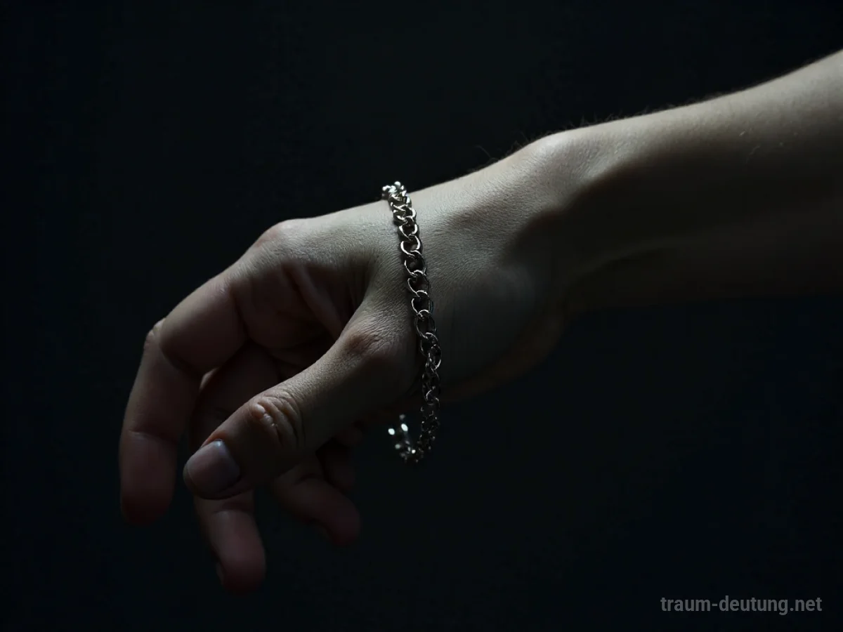 Ein Armband rutscht von einem Handgelenk und fällt in die Dunkelheit.