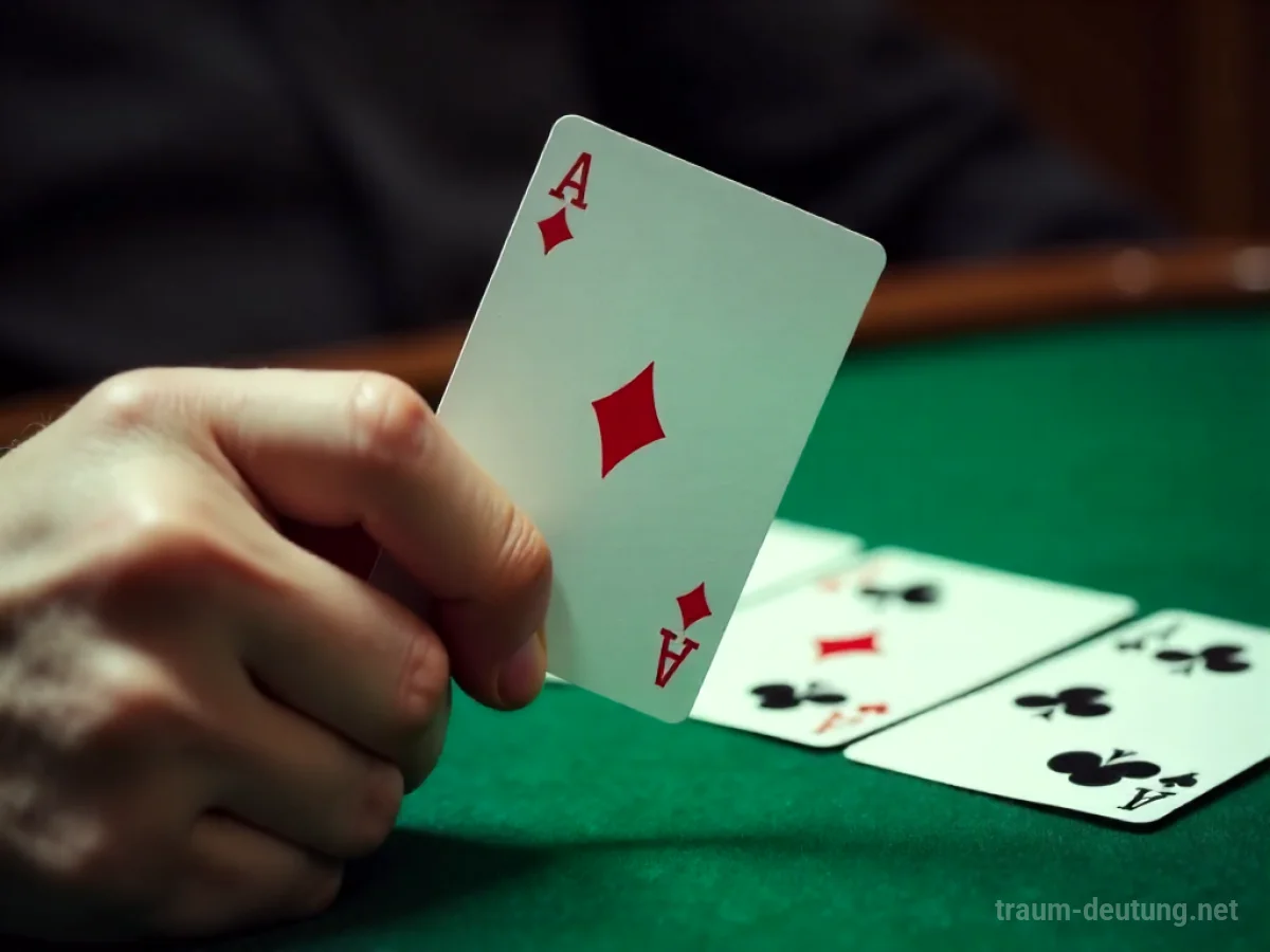 Ass-Karte in einem Gewinnerblatt beim Pokern