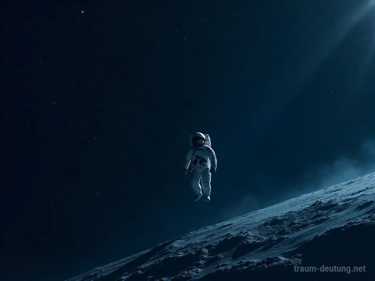 Ein einsamer Astronaut schwebt orientierungslos im unendlichen All.