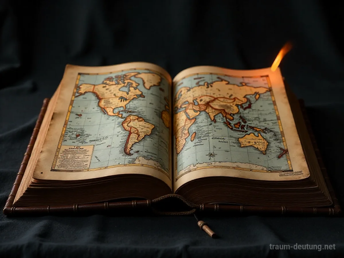 Ein brennender Atlas auf dunklem Hintergrund.