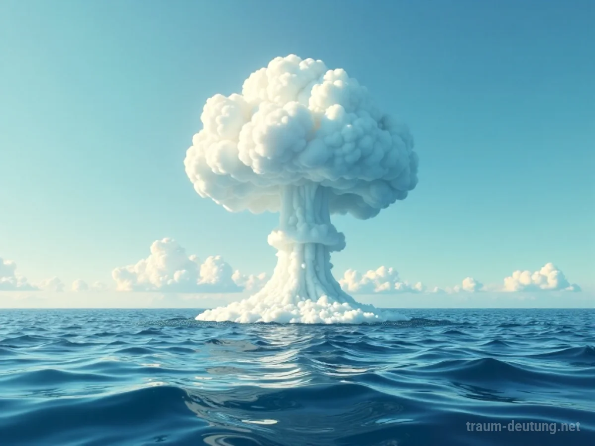 Symbolische Atombombe steigt aus dem Meer auf
