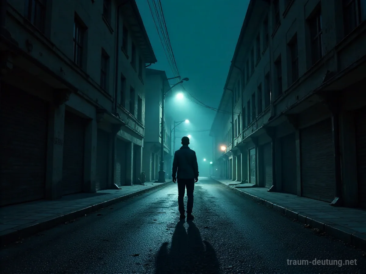 Silhouettenfigur in dunkler Gasse, die Bedrohung ausstrahlt.