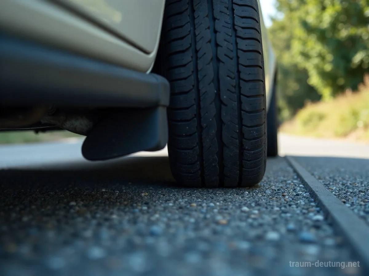 Auto rutscht auf einer steilen Auffahrt rückwärts ab
