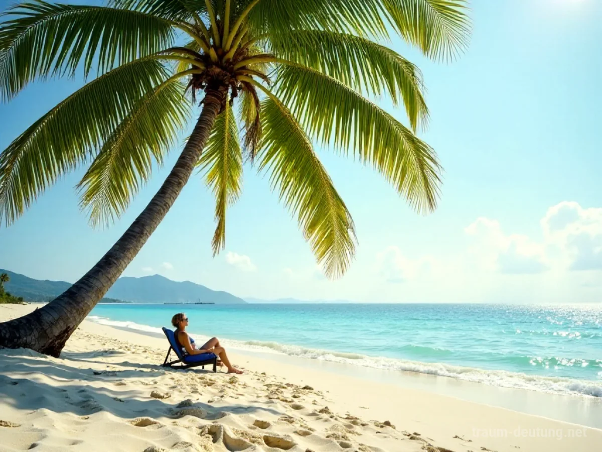 Person entspannt am Strand im August-Urlaub