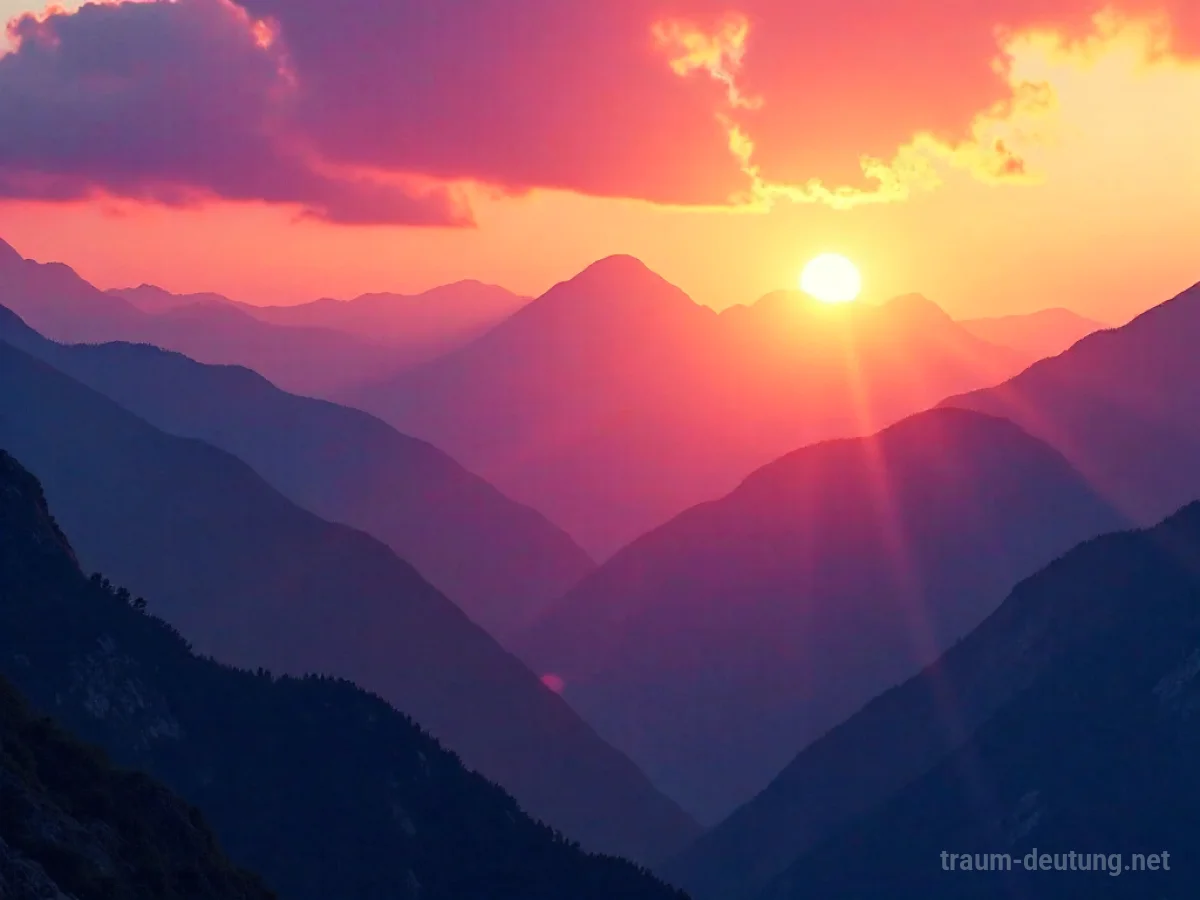 Majestätische Berge im warmen Licht des Abendrots