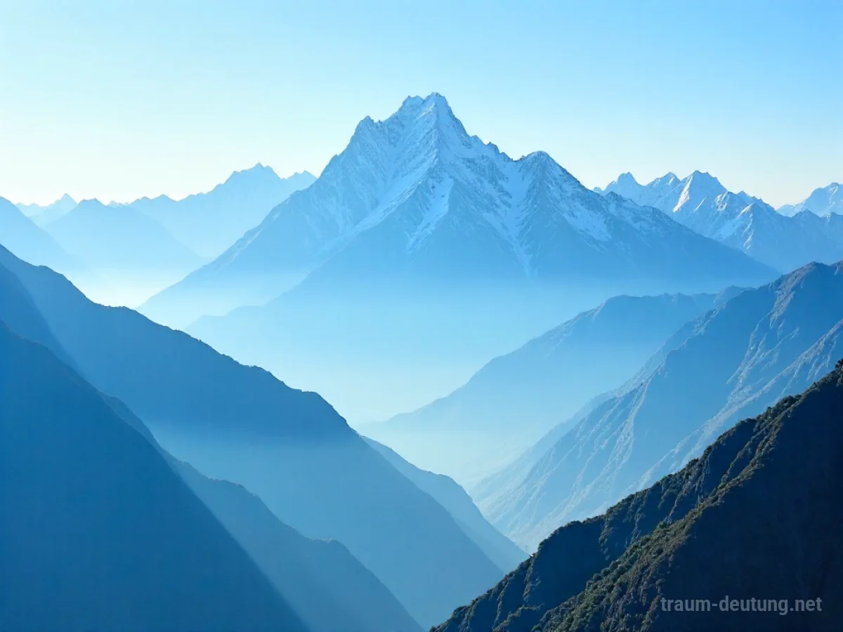 Majestätische Bergkette in Asien mit Nebel und klarem Himmel