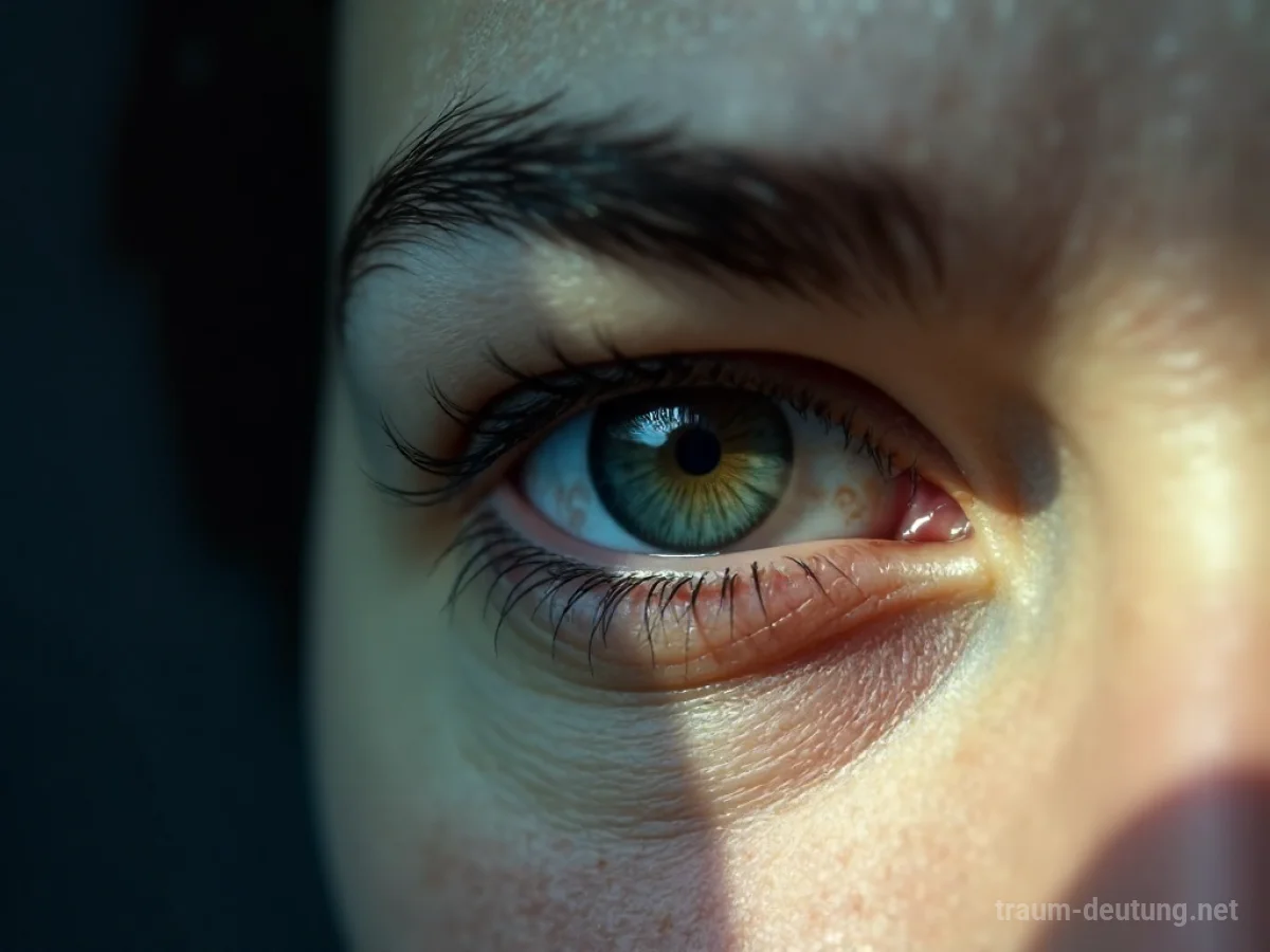 Ein stilisierter Blick auf ein Augenlid, das von einem Schatten bedeckt wird.
