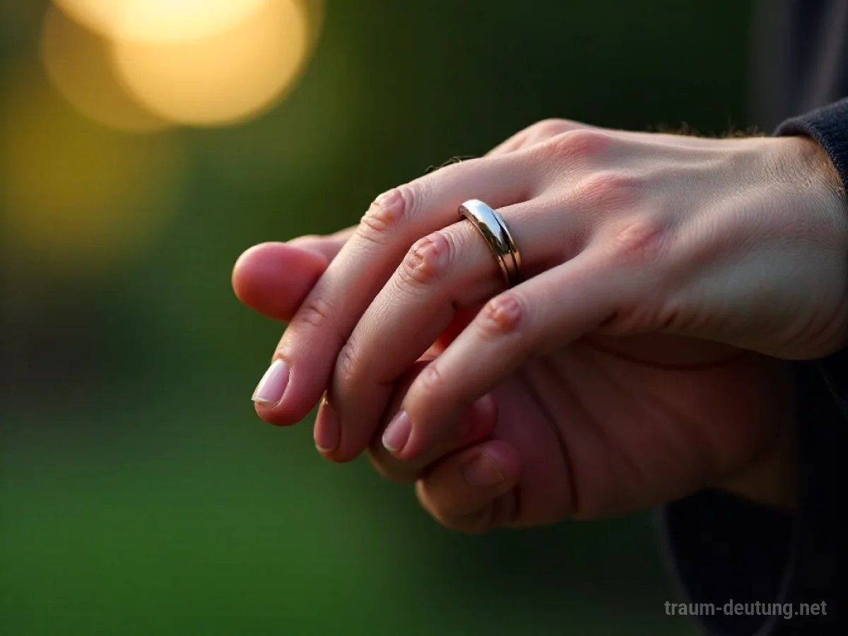Hand zieht Ehering vom Finger