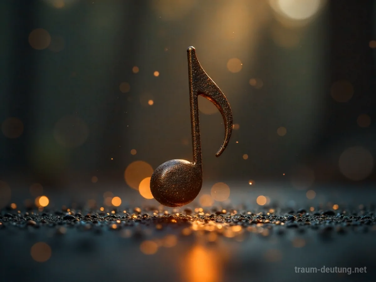 Endlose Arie im Traum dargestellt durch eine schwebende, sich wiederholende musikalische Note.