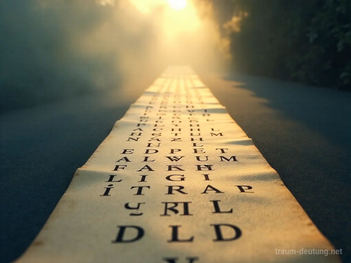 Ein endloses Alphabet aus Buchstaben, das in einem sanften Nebel verschwindet.