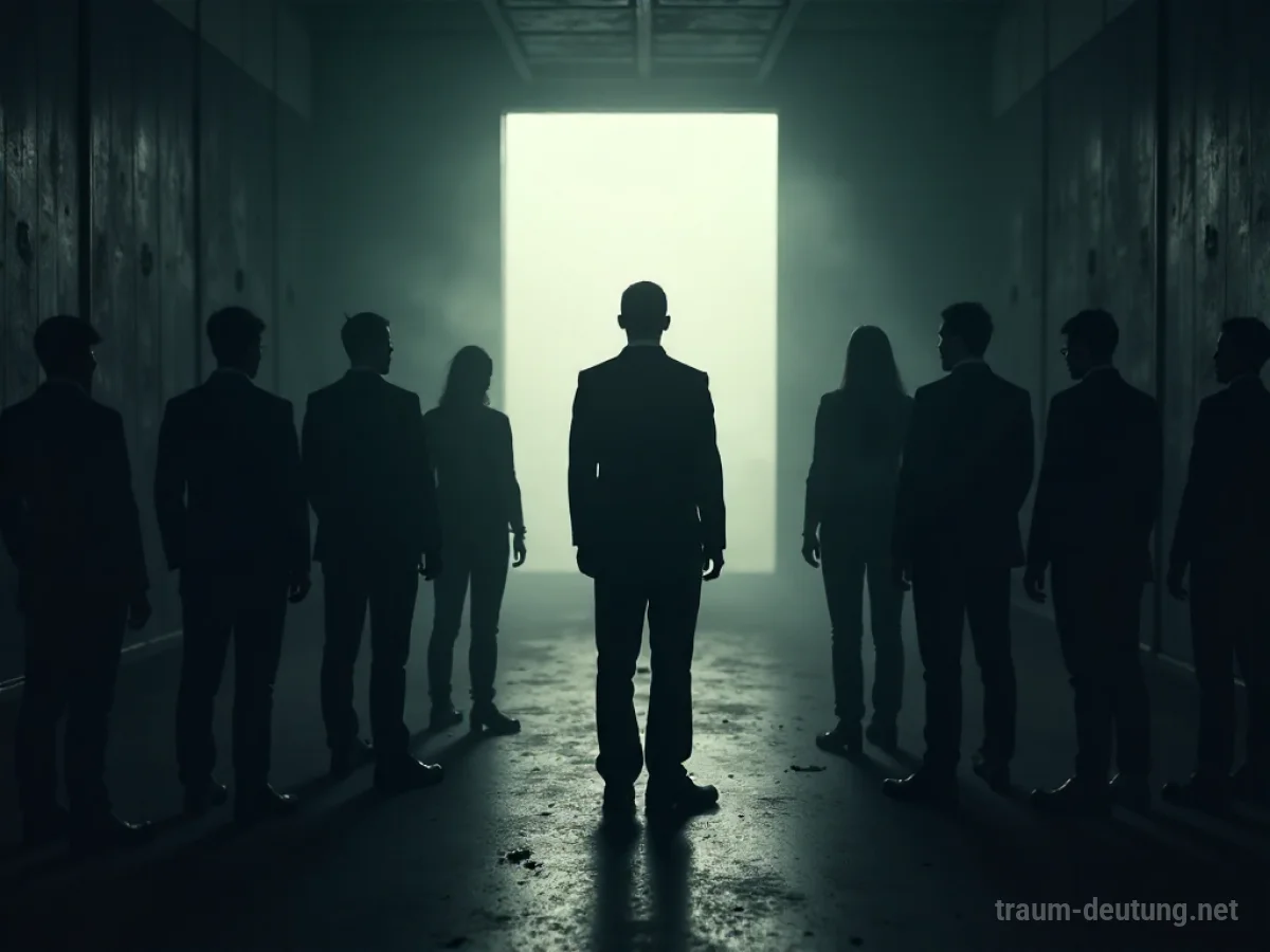 Silhouetten einer Familie, die sich von einer Person abwenden.