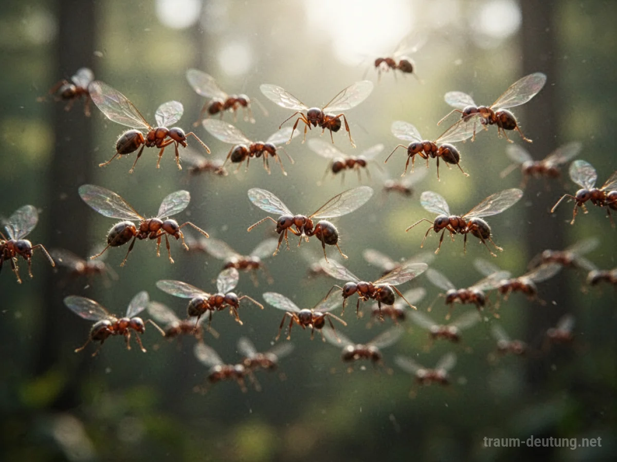 Fliegende Ameisen im Schwarm