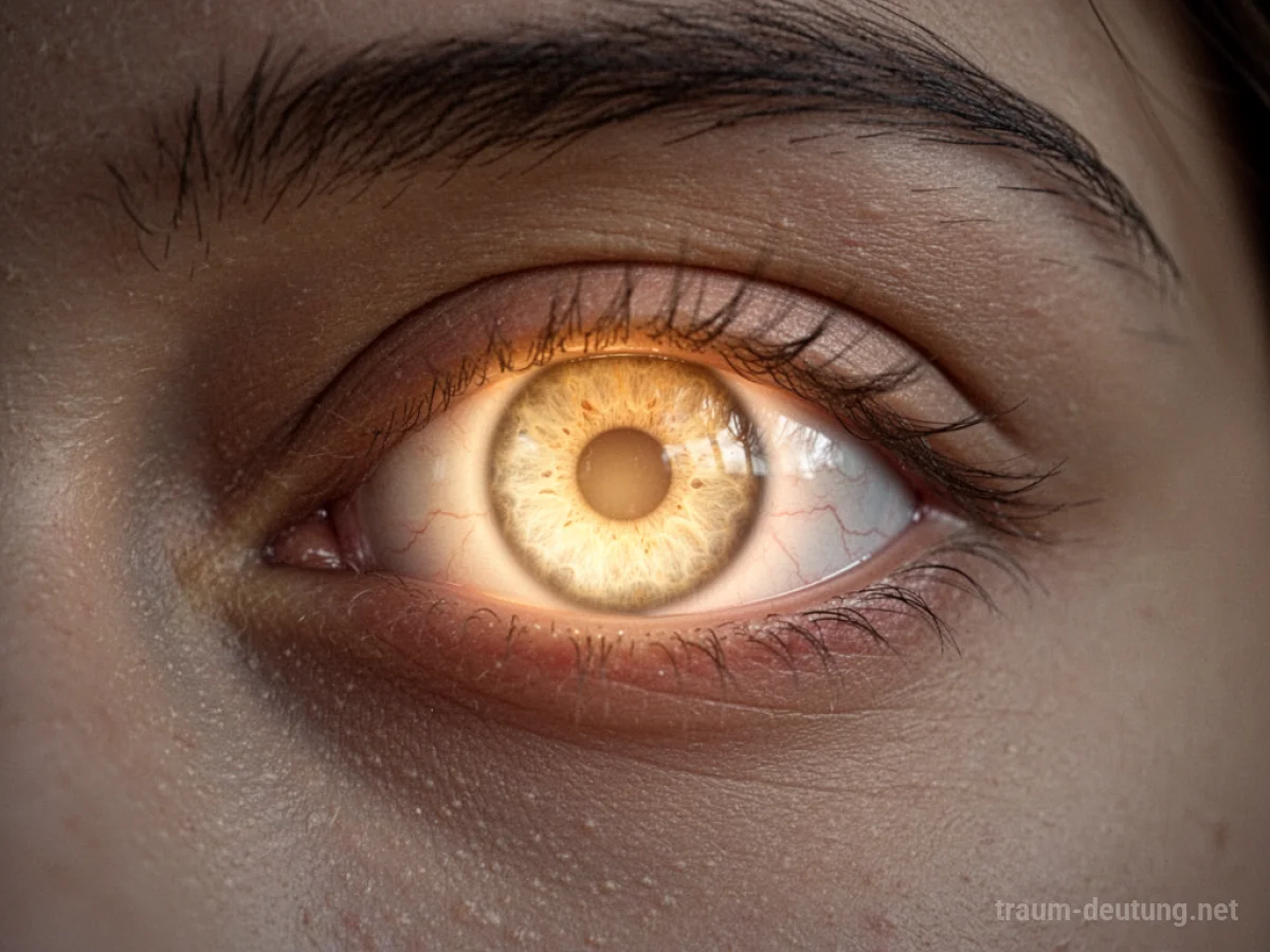 Ein menschliches Auge mit einem heilenden Lichtschein