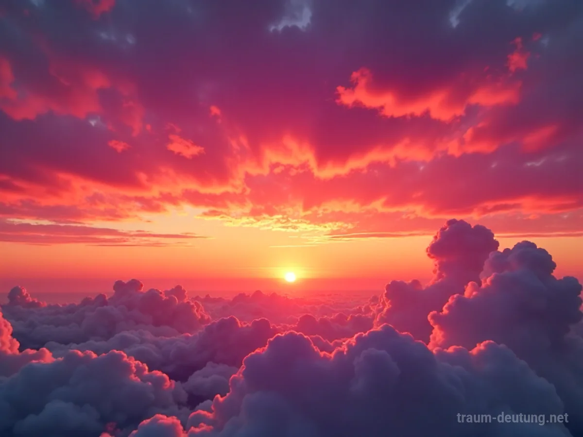 Himmel in leuchtendem Abendrot mit Wolkenformationen