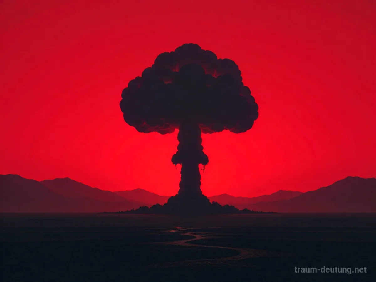 Ein roter Himmel über einem bedrohlichen Atompilz