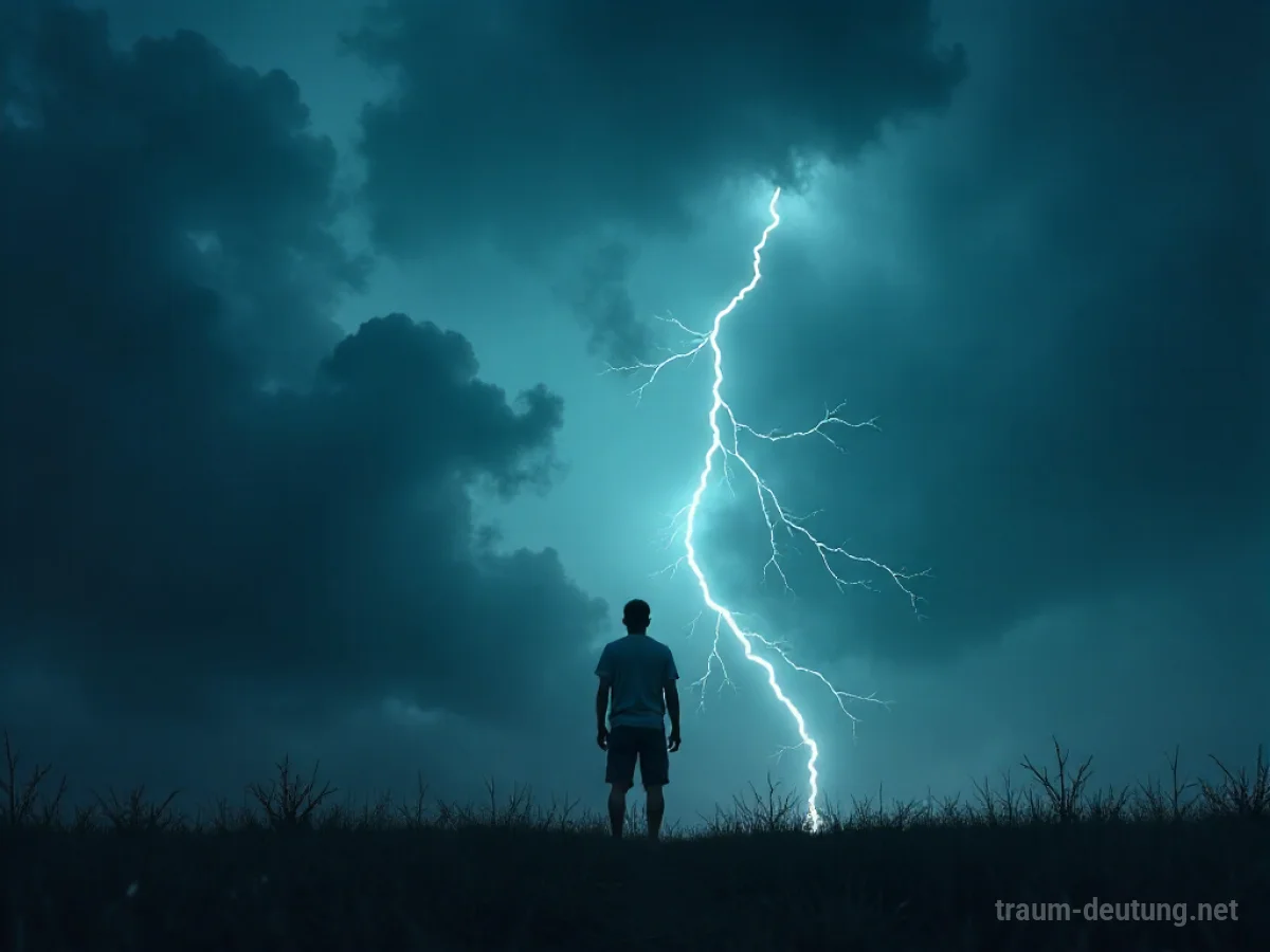 Silhouette einer Person vor einem stürmischen Himmel mit dunklen Wolken.