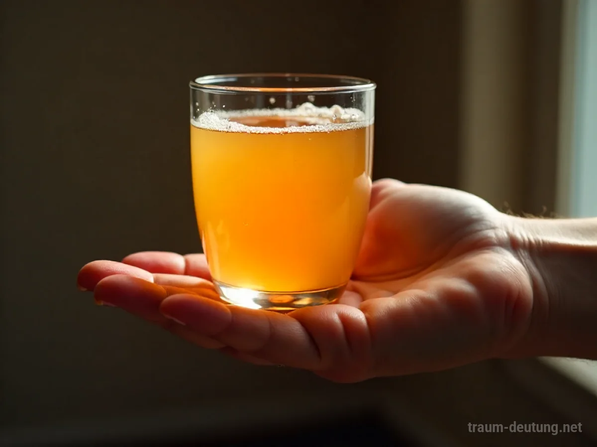Hand reicht Glas Apfelwein an andere Hand