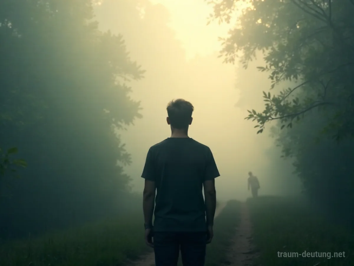 Silhouette einer Person, die vor einem unklaren Weg steht