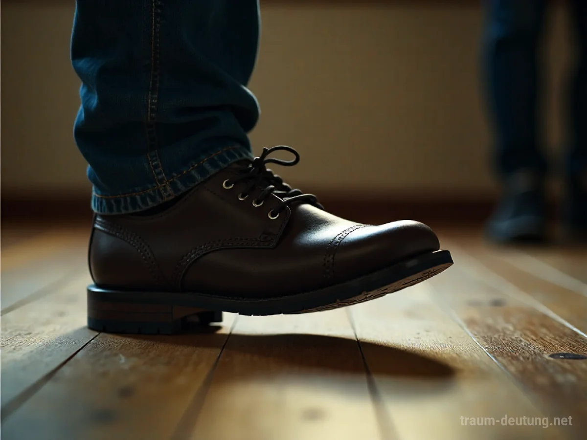Schuh tritt auf Absatz einer anderen Person