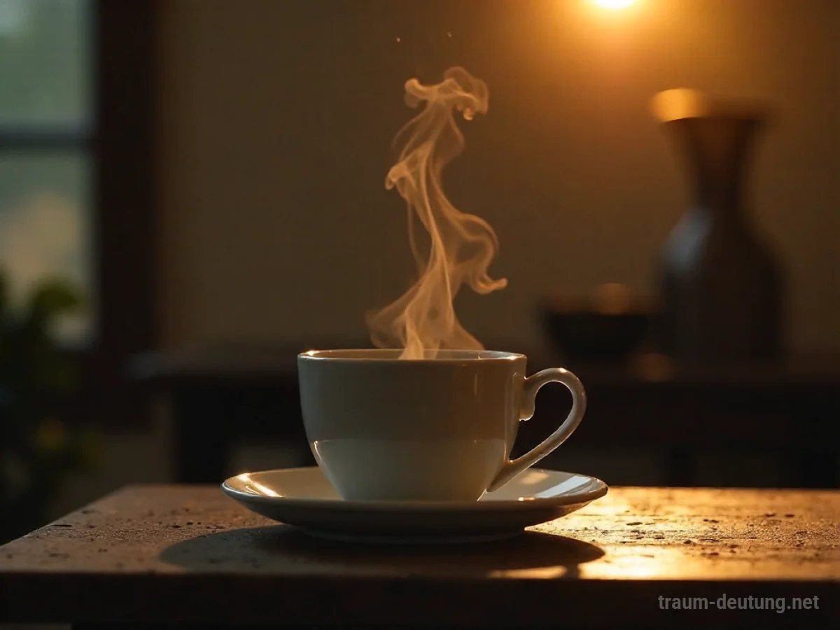 Kaffeeduft steigt sanft in einem gemütlichen Raum auf.