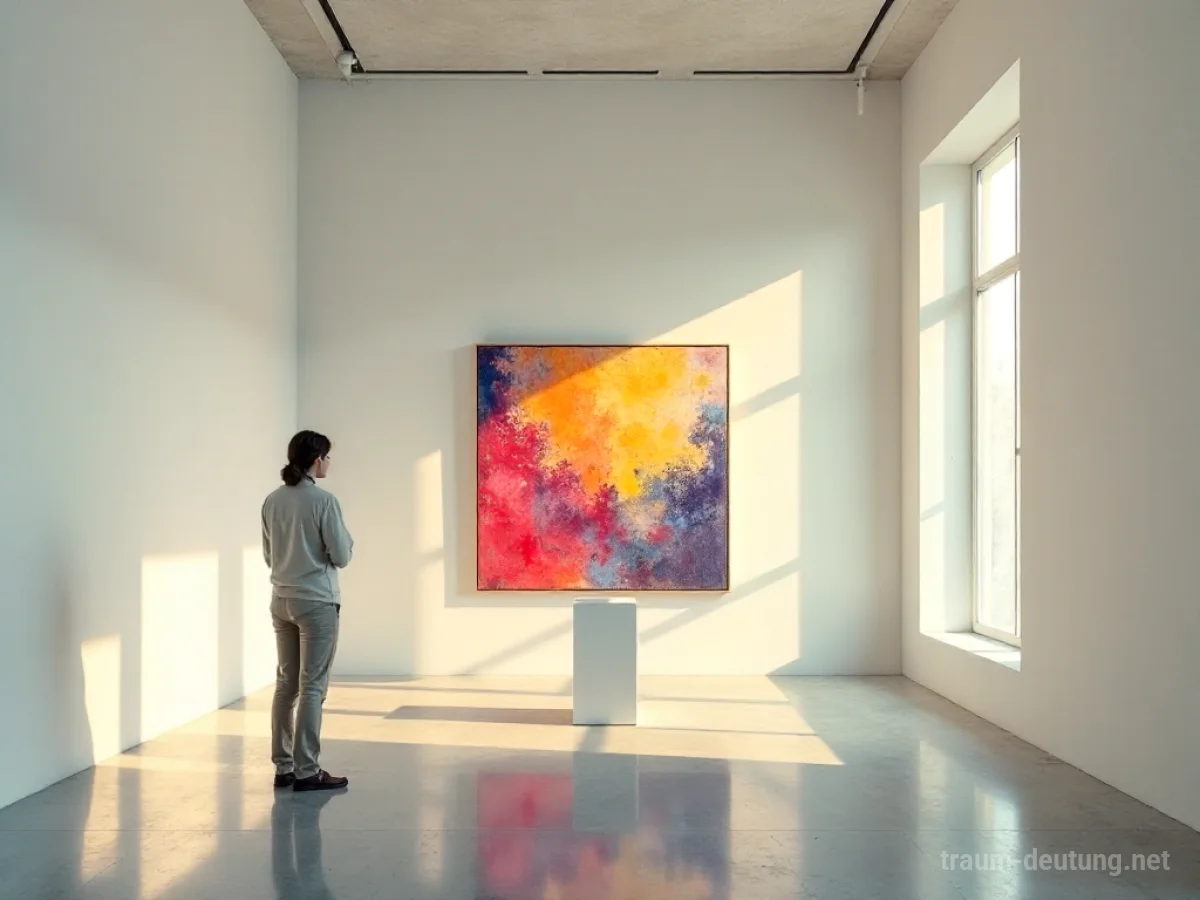 Person betrachtet Kunstwerk in einer Galerie
