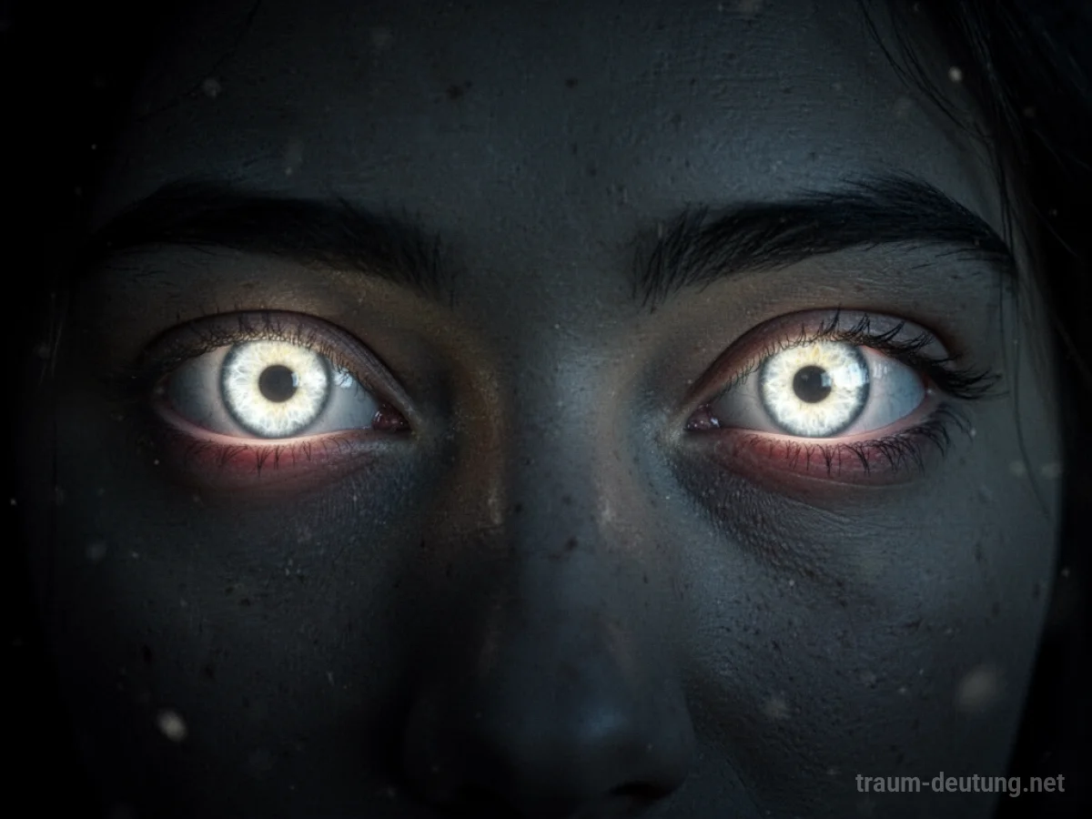 Leuchtende Augen im dunklen Hintergrund, die weise und wachsam erscheinen