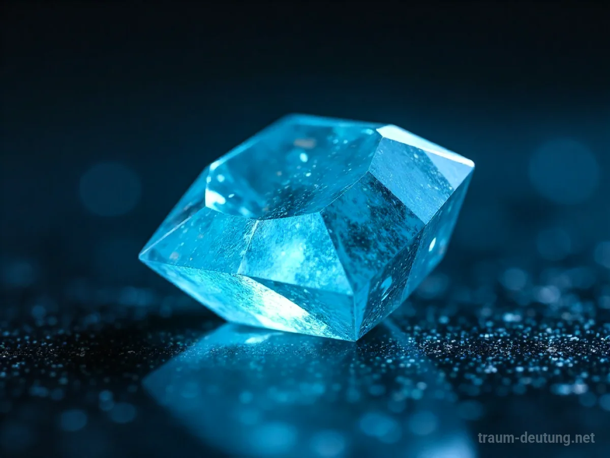 Ein strahlend blauer Aquamarin, der sanft leuchtet.