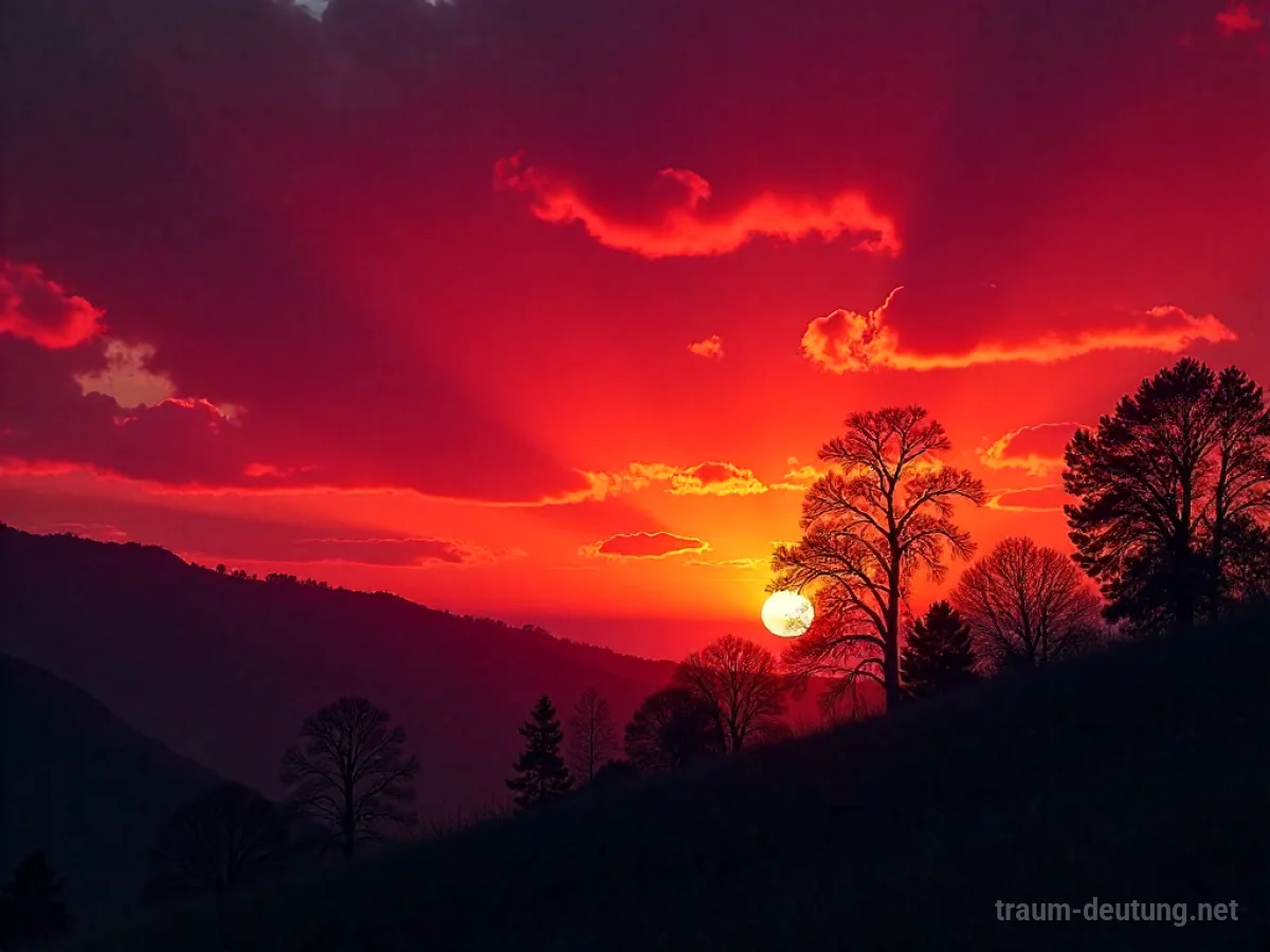 Leuchtendes Abendrot über einer ruhigen Landschaft