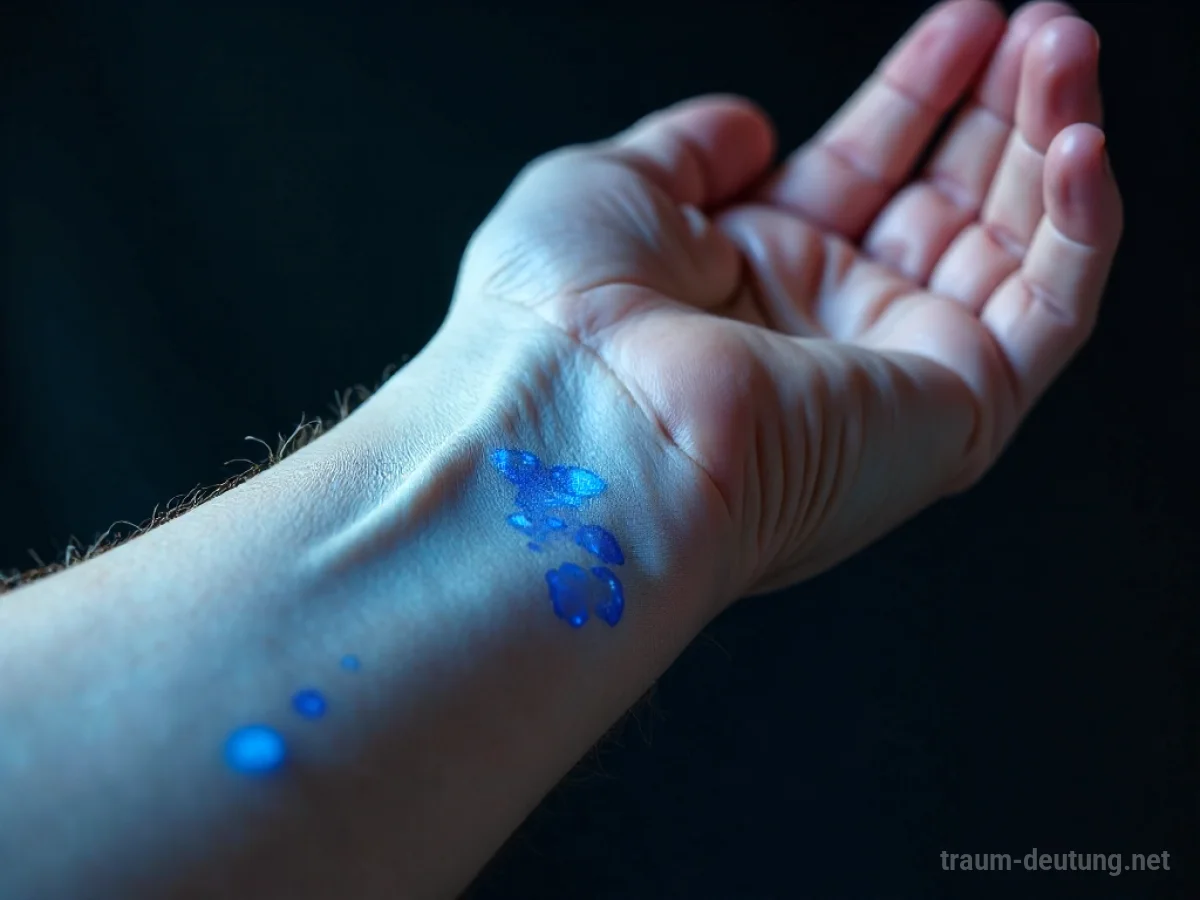 Menschlicher Arm mit leicht durchscheinender Haut, unter der schwach blaue Adern zu erkennen sind.