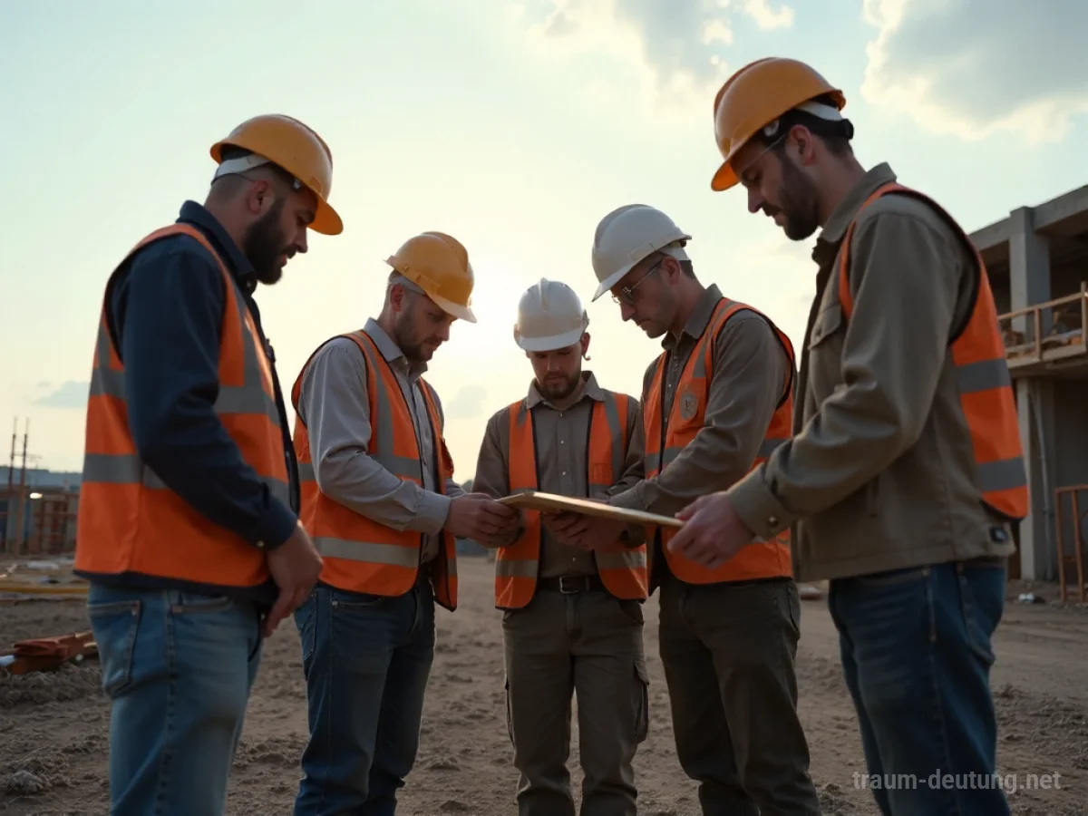 Menschen arbeiten gemeinsam auf einer Baustelle