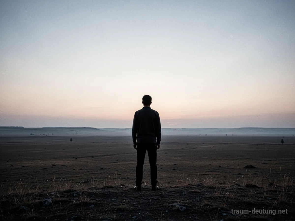 Silhouette einer Person blickt auf einen fernen Horizont
