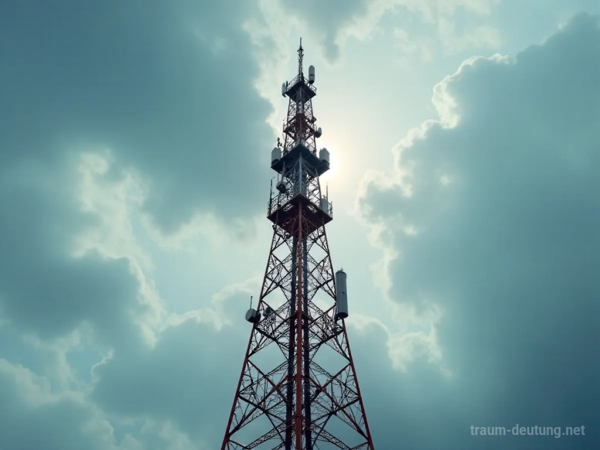 Eine riesige Antenne ragt in den Himmel