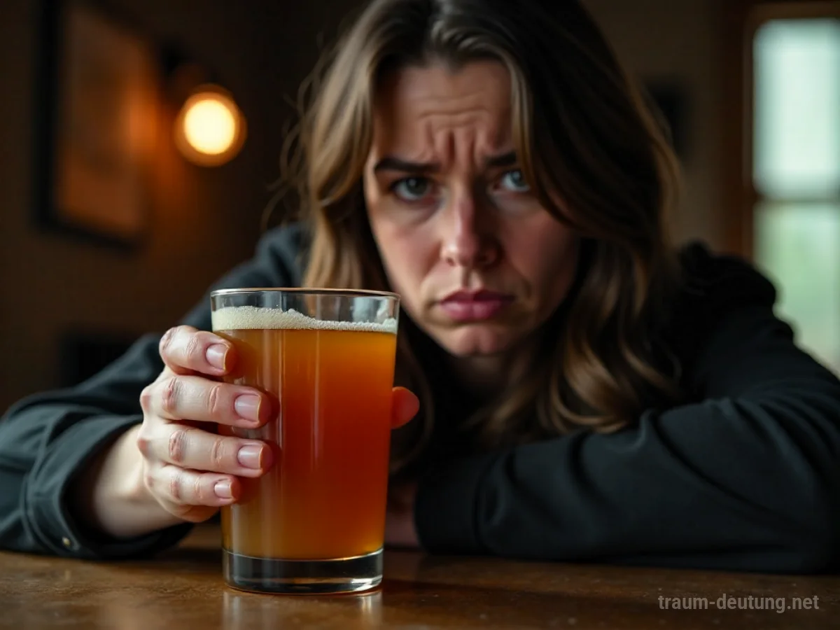 Person trinkt sauren Apfelwein in einem rustikalen Ambiente