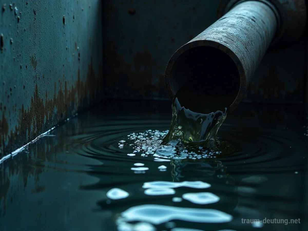Dunkler Abfluss, aus dem schmutziges Wasser abfließt