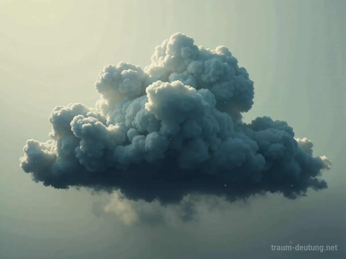 Dunkle Wolke mit chemischen Symbolen, die einen starken Geruch im Traum darstellt.