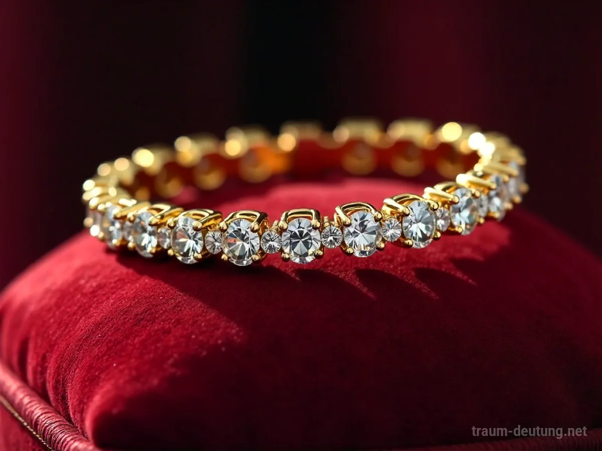 Ein luxuriöses, verziertes Armband aus Gold mit funkelnden Diamanten.