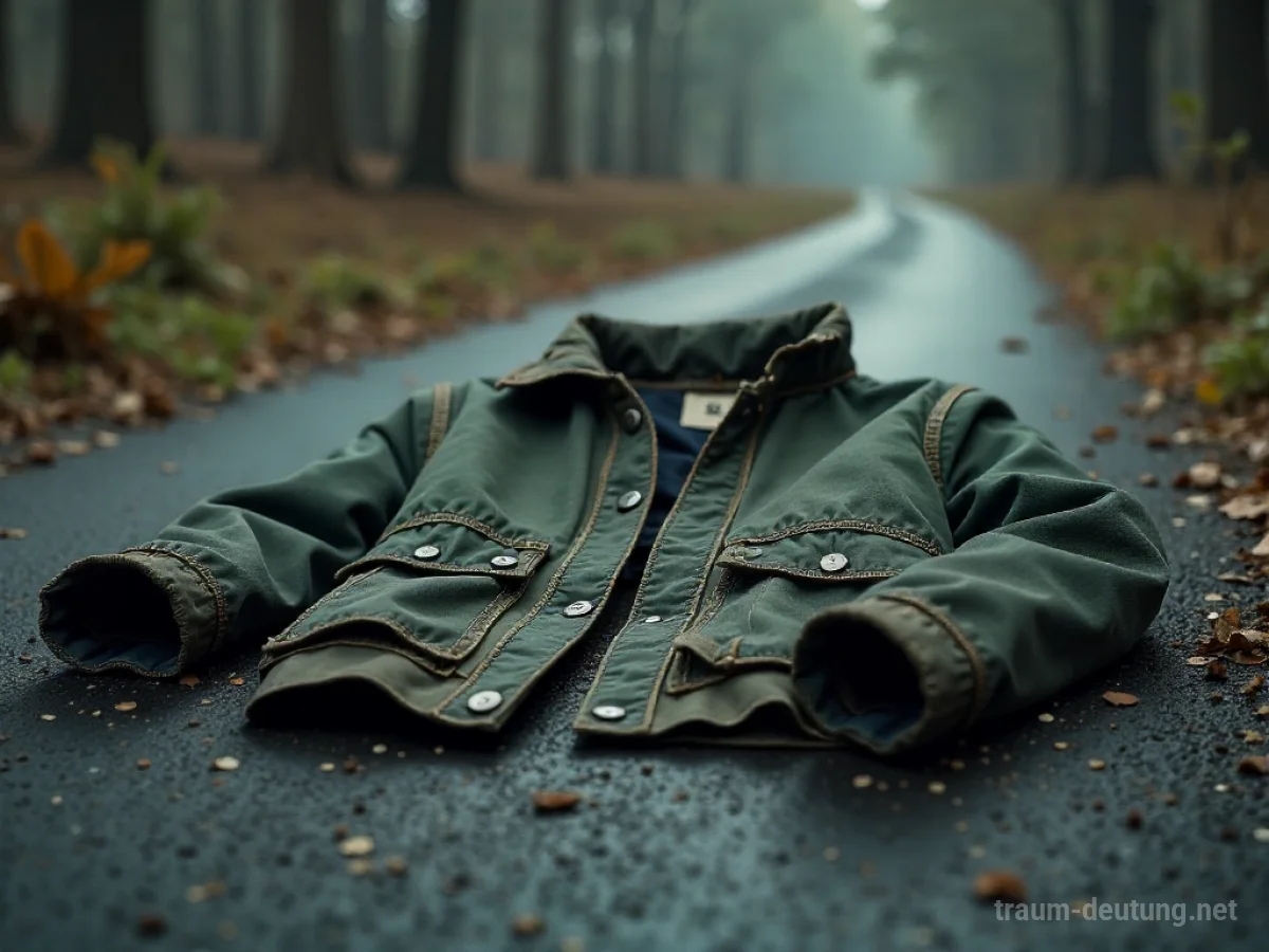 Ein zerrissener Anorak auf dem Boden liegend
