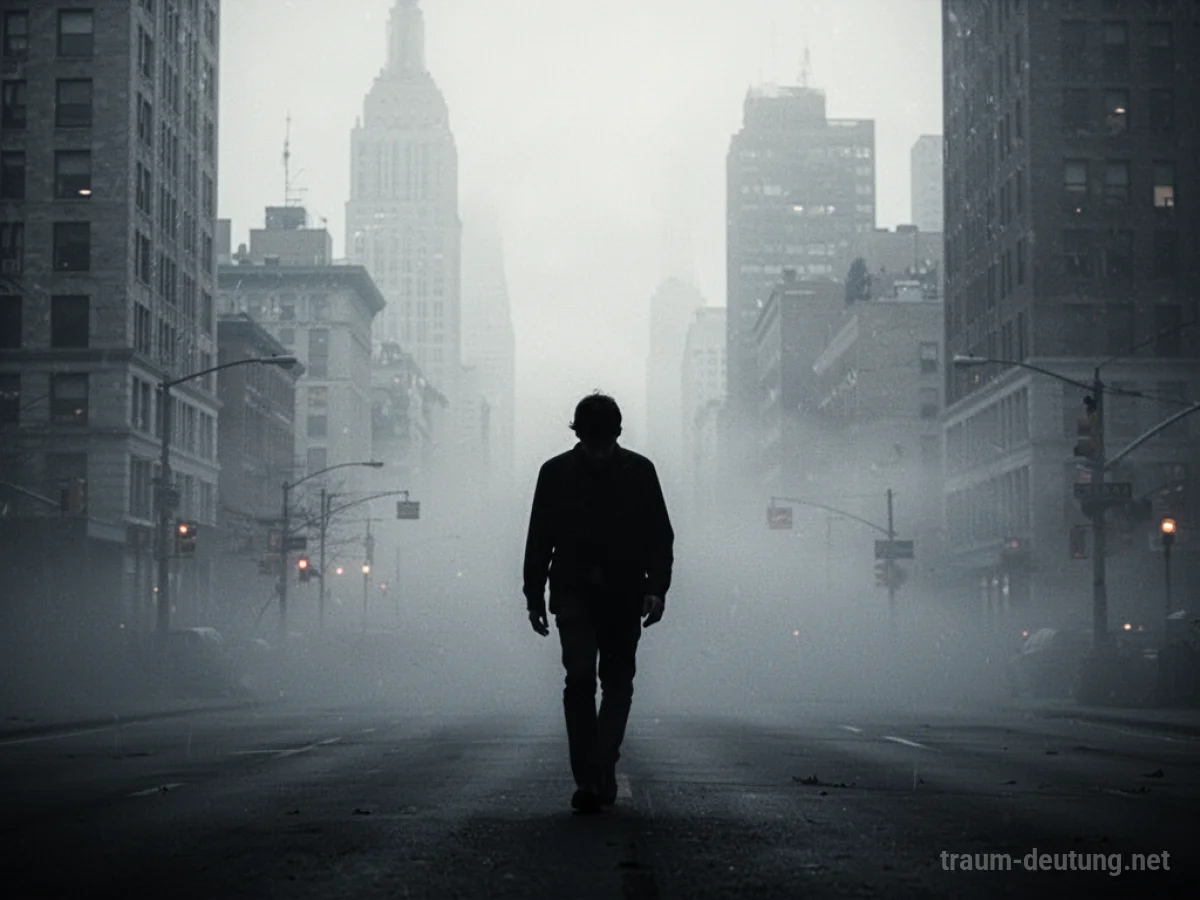 Eine Person sucht im Nebel nach Arbeit.
