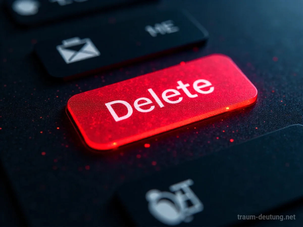 Ein digitales Konto mit einem roten Löschen-Button, umgeben von Schatten.