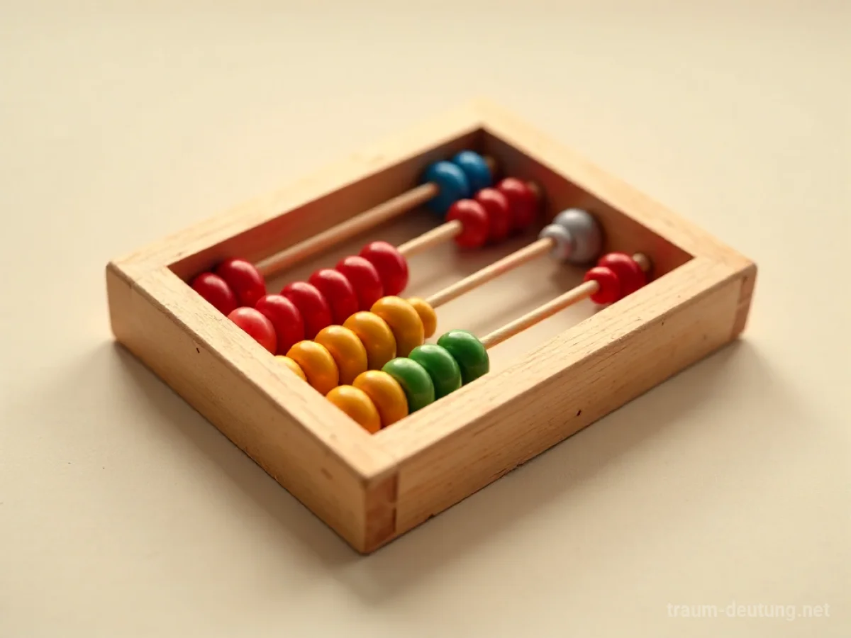 Ein hölzerner Abakus mit bunten Perlen als Geschenk