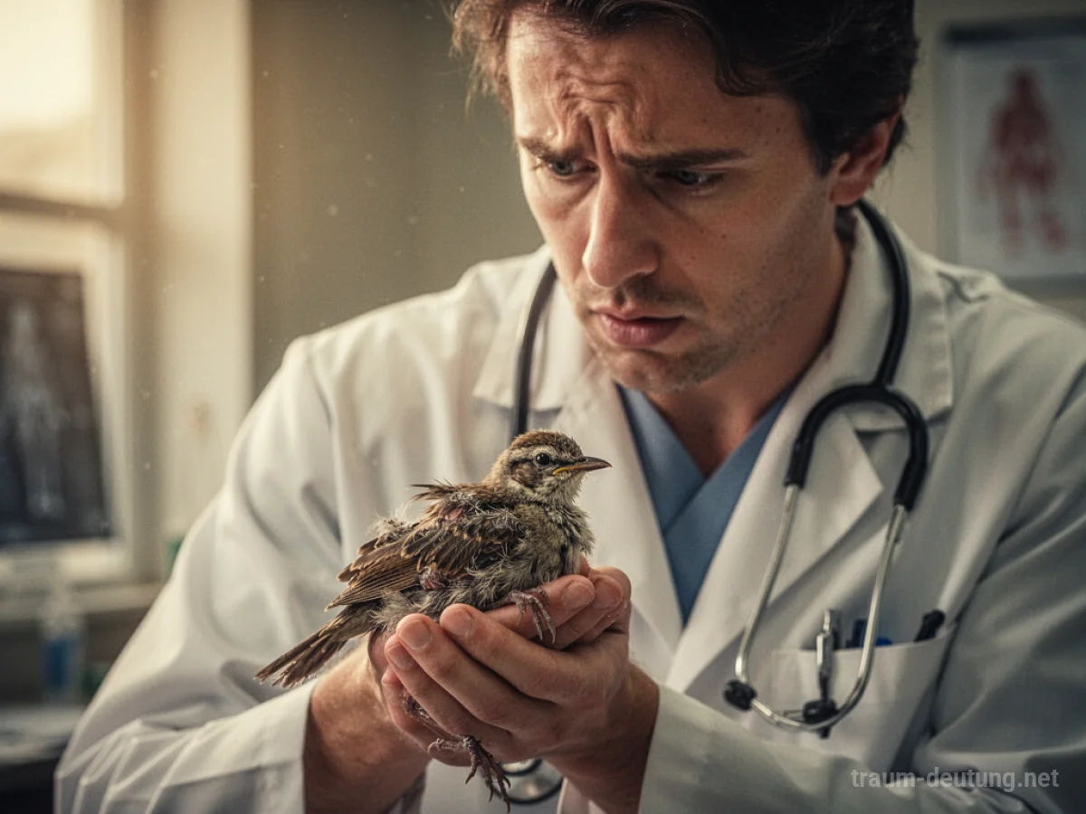 Ein Tierarzt kümmert sich um ein kleines verletztes Tier.